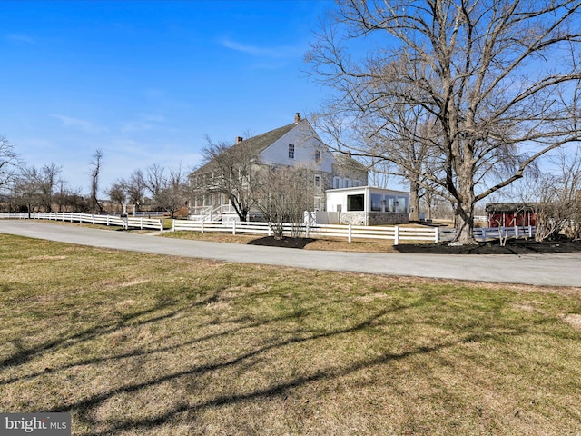 view of yard with a fenced front yard