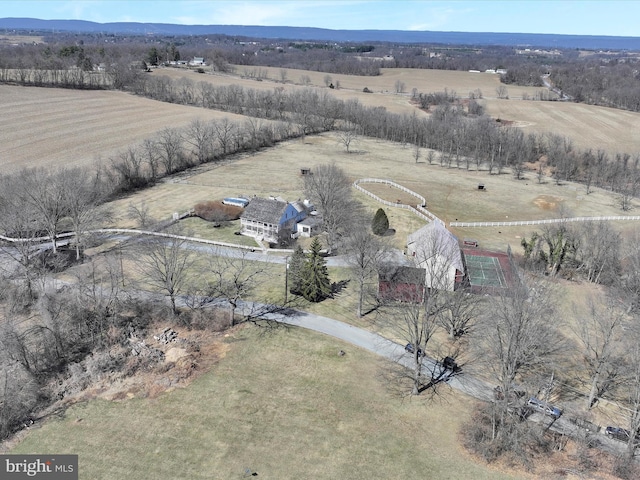 bird's eye view with a rural view