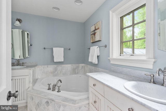 938 Old County Rd, Severna Park, MD 21146 - full bathroom with a garden tub and vanity