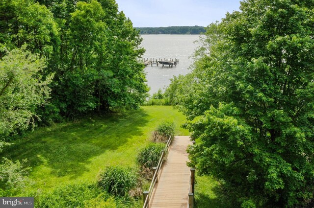 938 Old County Rd, Severna Park, MD 21146 - dock area with a lawn and a water view