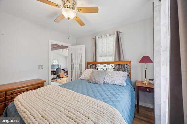 2832 Larkin Rd, Upper Chichester, PA 19061 - bedroom with wood finished floors and ceiling fan