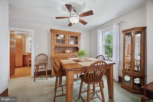 2832 Larkin Rd, Upper Chichester, PA 19061 - dining room with light colored carpet and a ceiling fan