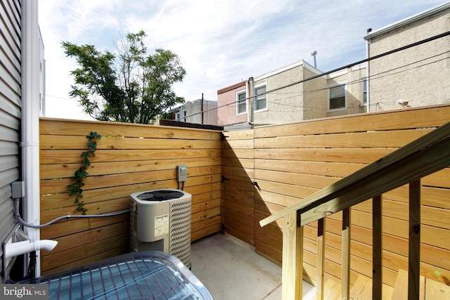 view of patio / terrace featuring central air condition unit