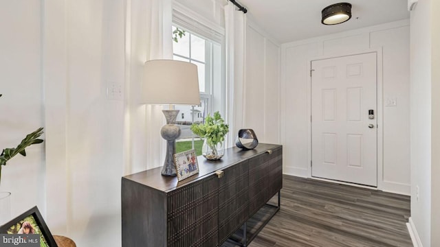 interior space featuring dark hardwood / wood-style flooring