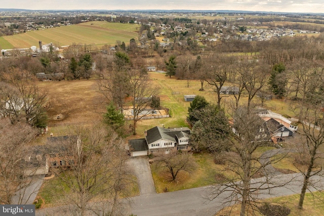 drone / aerial view featuring a rural view