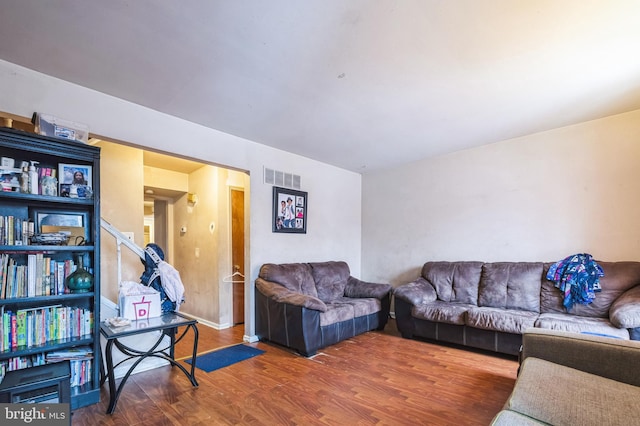 living room featuring hardwood / wood-style flooring