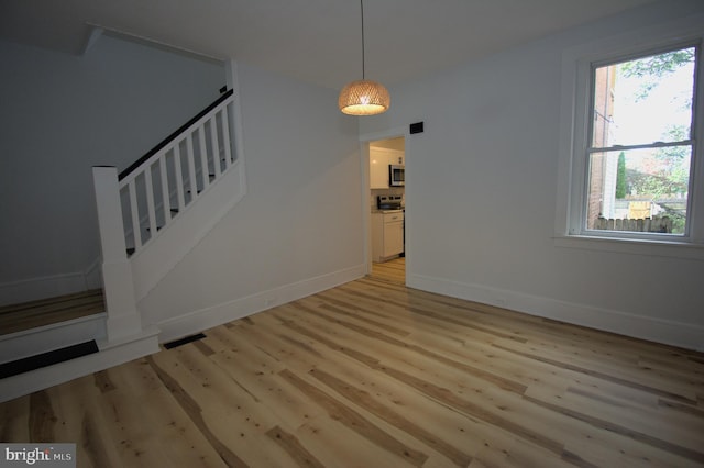 interior space featuring light wood-type flooring