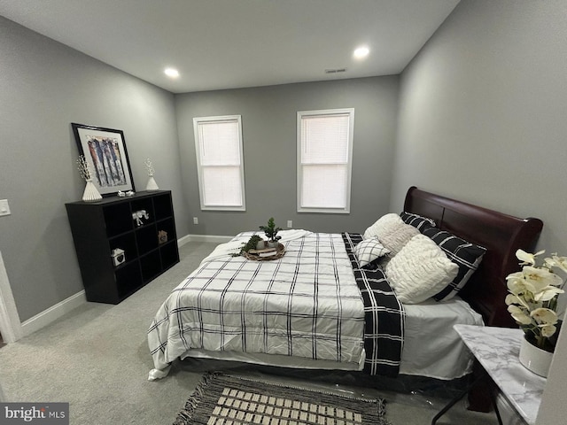 bedroom featuring carpet