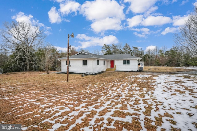 view of single story home