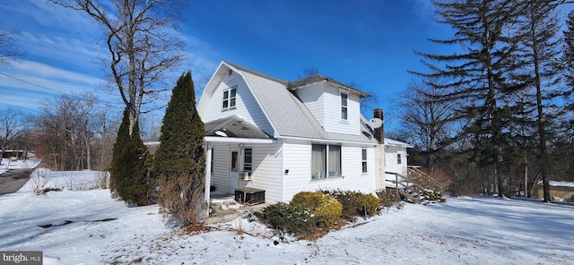 view of snowy exterior