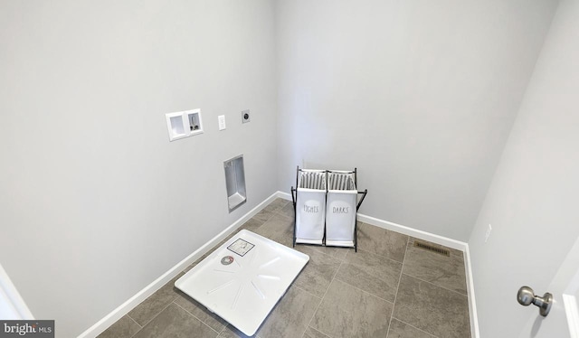 washroom with washer hookup, tile patterned floors, and electric dryer hookup