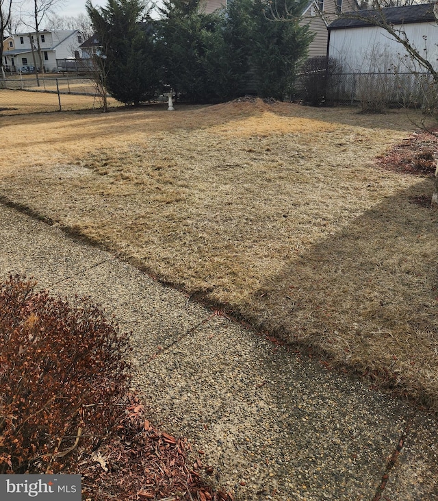 view of yard featuring fence