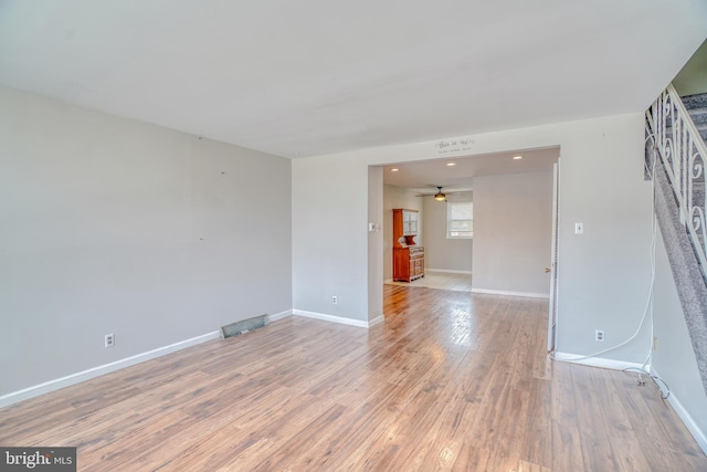 unfurnished room featuring light hardwood / wood-style flooring