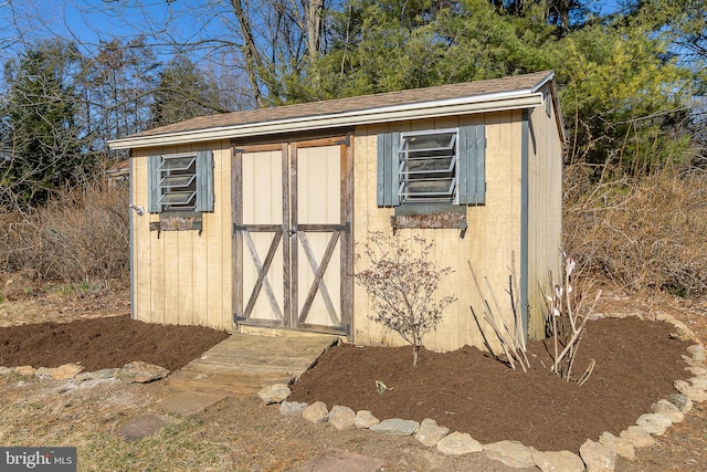 view of shed