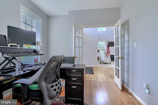 5816 Rockburn Woods Way, Elkridge, MD 21075 - office area featuring light wood-type flooring and french doors