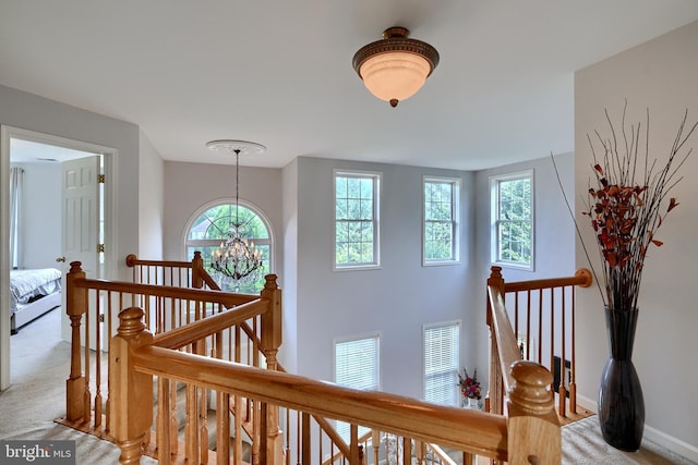 5816 Rockburn Woods Way, Elkridge, MD 21075 - interior space featuring light colored carpet and a notable chandelier