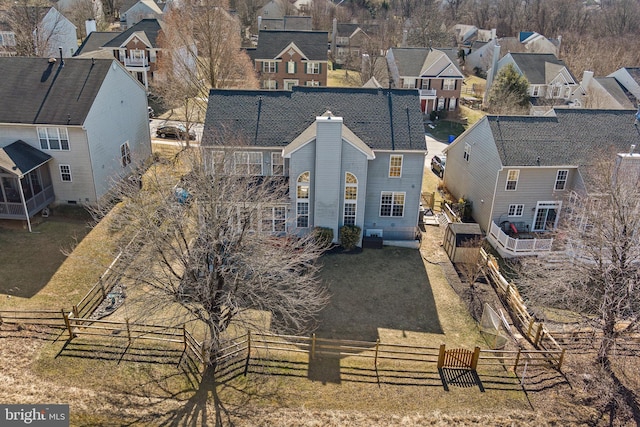 aerial view featuring a residential view