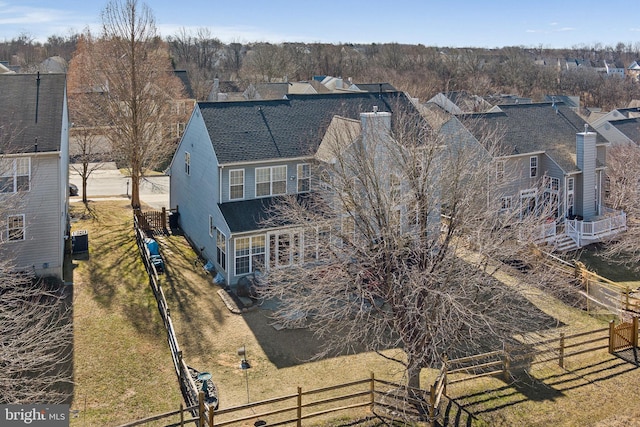 drone / aerial view with a residential view