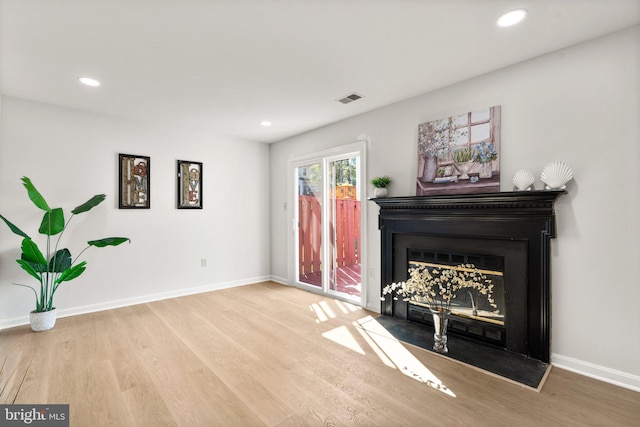 living room featuring light hardwood / wood-style flooring