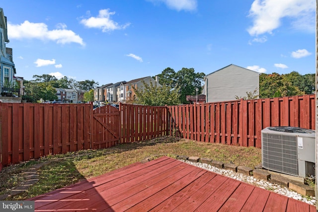 deck featuring central AC unit