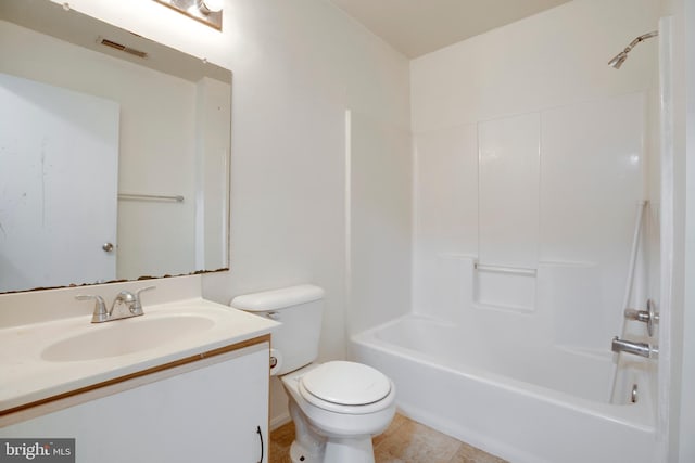 40 Smokewood Ct Unit 200, Stafford, VA 22554 - bathroom featuring shower / bath combination, visible vents, toilet, vanity, and tile patterned flooring