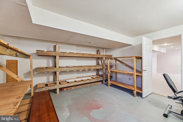 view of storage area