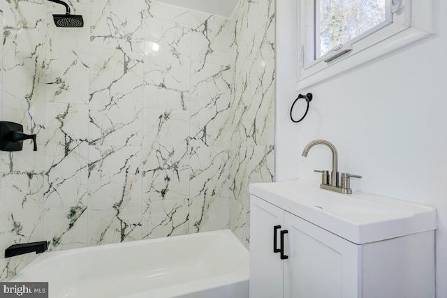 full bathroom featuring  shower combination and vanity