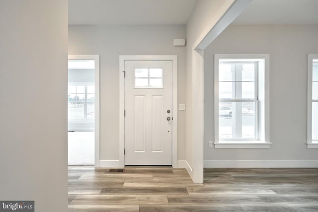 entryway featuring light hardwood / wood-style floors