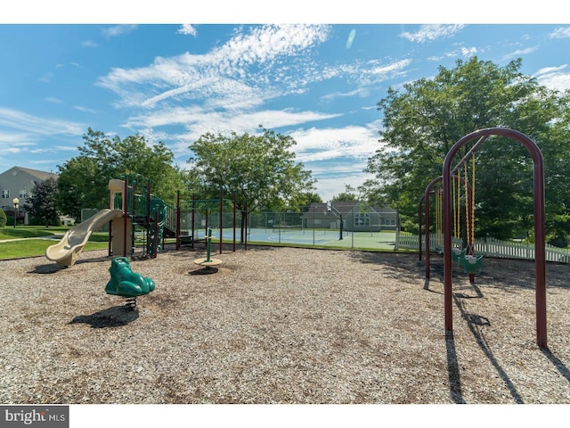 community playground with fence