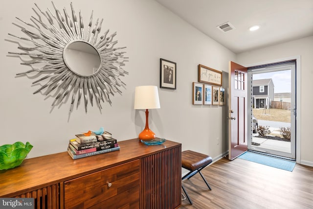 entrance foyer featuring light hardwood / wood-style floors