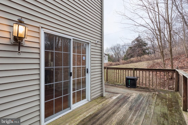 wooden terrace featuring central AC