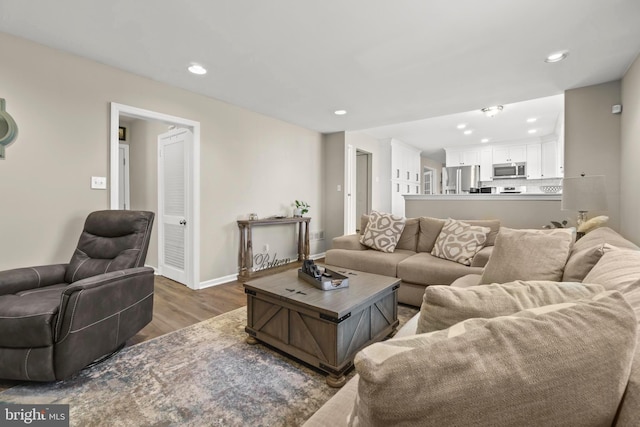 living room featuring wood-type flooring