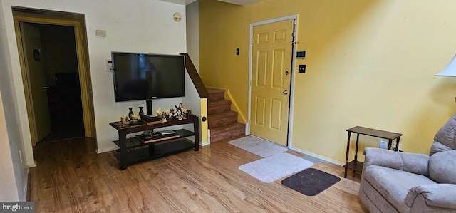 living room featuring hardwood / wood-style flooring