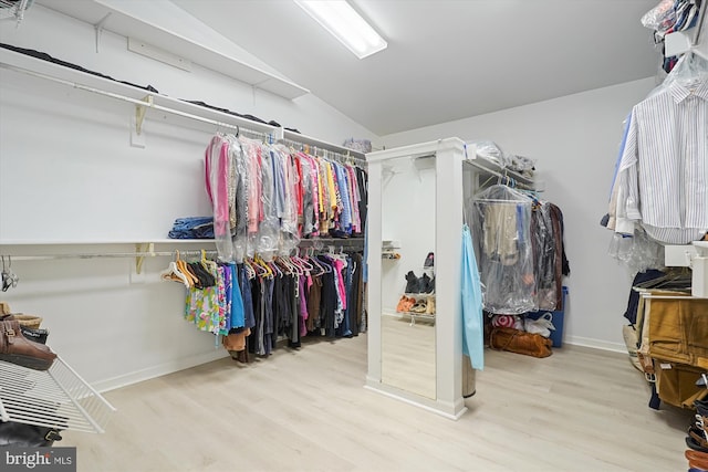 spacious closet with wood finished floors