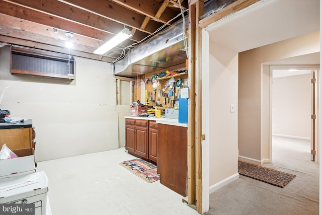 unfinished basement with baseboards