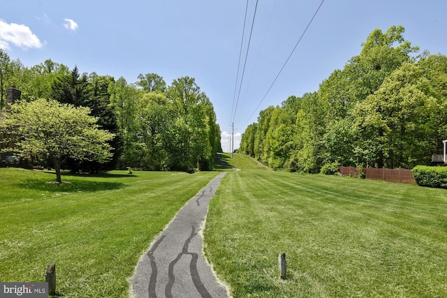 view of yard featuring fence