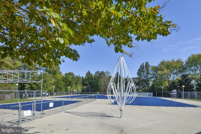 view of pool with fence