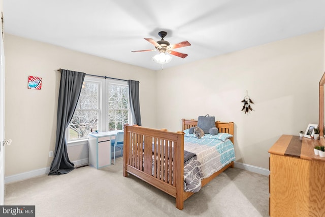 9801 Alydar Ct, Nokesville, VA 20181 - bedroom with baseboards, carpet floors, and a ceiling fan