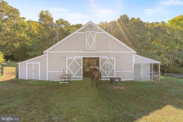9801 Alydar Ct, Nokesville, VA 20181 - view of barn with a yard and fence