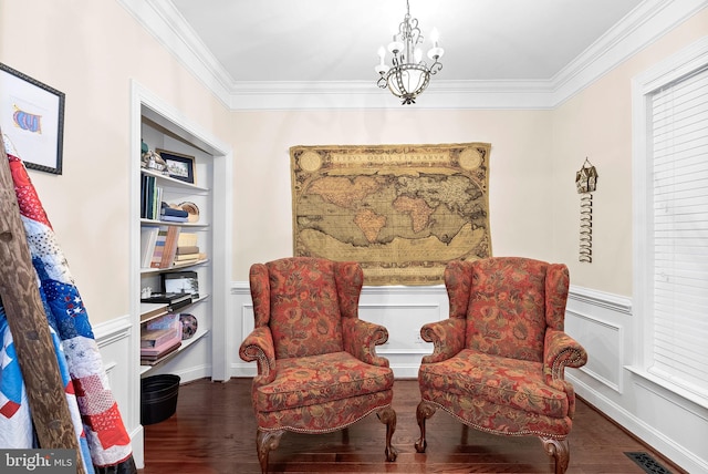 9801 Alydar Ct, Nokesville, VA 20181 - living area with visible vents, ornamental molding, and wood finished floors