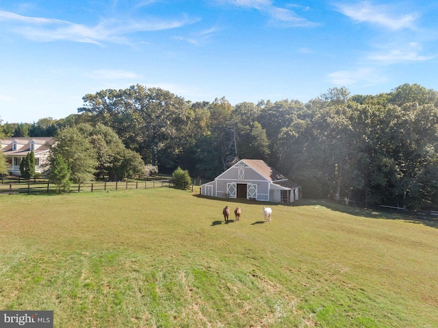 9801 Alydar Ct, Nokesville, VA 20181 - view of yard with a rural view, a barn, an outdoor structure, and fence