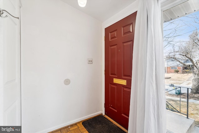 foyer with baseboards