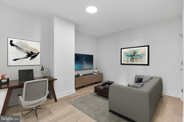 living room featuring light hardwood / wood-style flooring