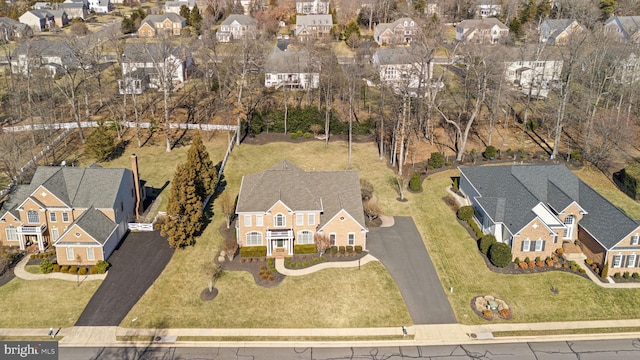 aerial view featuring a residential view