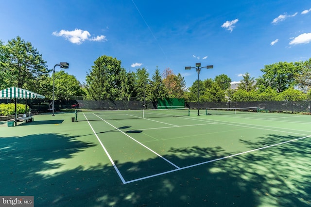 view of sport court with fence