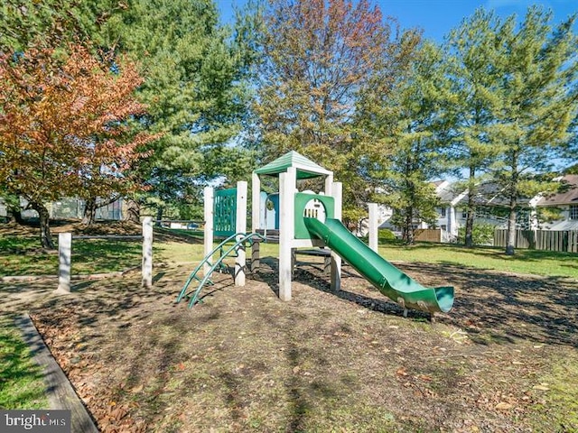 community play area featuring fence