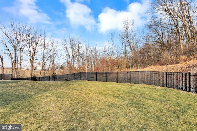 view of yard with fence