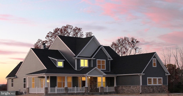 view of front of property with a porch