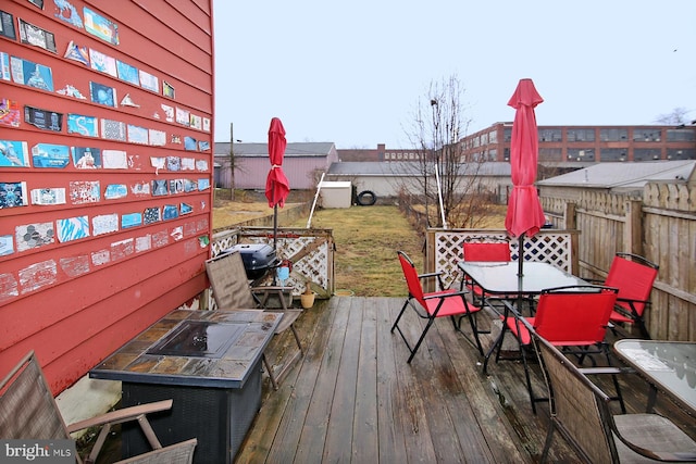 15 N 10th St, Lebanon, PA 17046 - wooden deck featuring outdoor dining space and fence