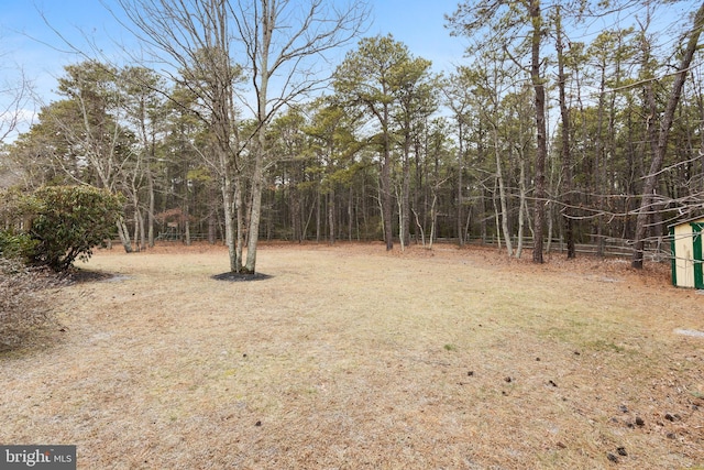 view of yard with fence